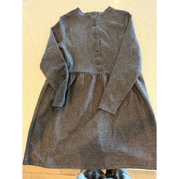 LOFT Gray Shirt Dress Knit Button Crew Neck Long Sleeve Knee Buttons on  Back LP - Picture 3 of 6
